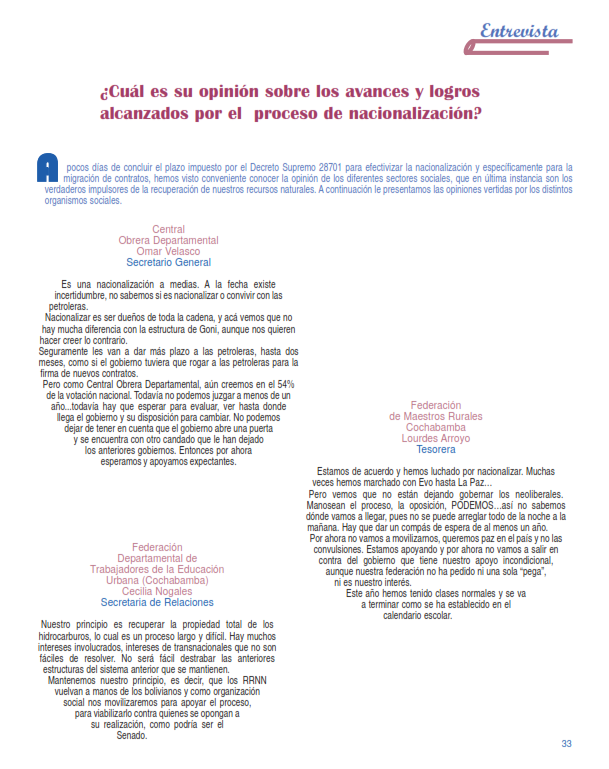 Petropress 3 | ¿Cuál es su opinión sobre los avances y logros alcanzados por el  proceso de nacionalización?