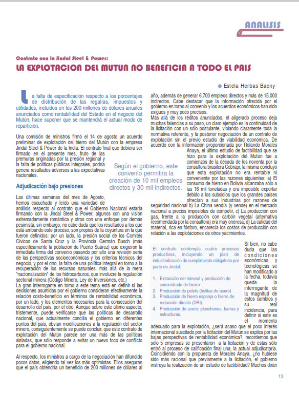 Petropress 2 | La explotación del Mutún no favorece a todo el país