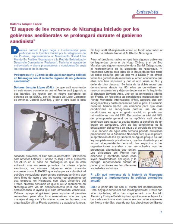 Petropress 5 | El saqueo de los recursos naturales de Nicaragua iniciado por los gobiernos neoliberales