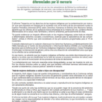 Nota de Prensa | Informe al EPU: Mujeres indígenas sufren impactos diferenciados por el mercurio