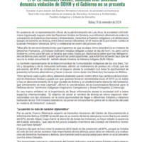 Nota de Prensa | EPU: En Naciones Unidas, sociedad civil boliviana denuncia violación de DDHH y el Gobierno no se presenta