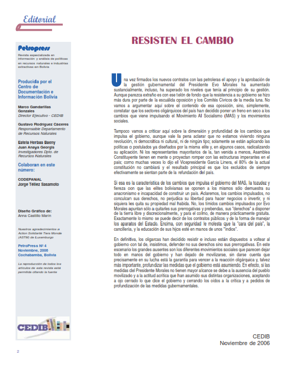 Petropress 4 Editorial | Resisten al cambio