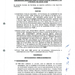 Contrato de servicios para la producción de carbonato de litio en el salar de Uyuni